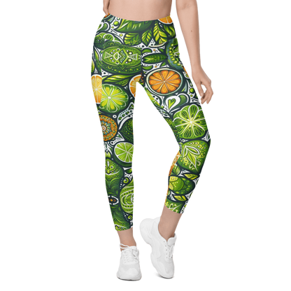 Tropical Citrus Leggings - Pockets